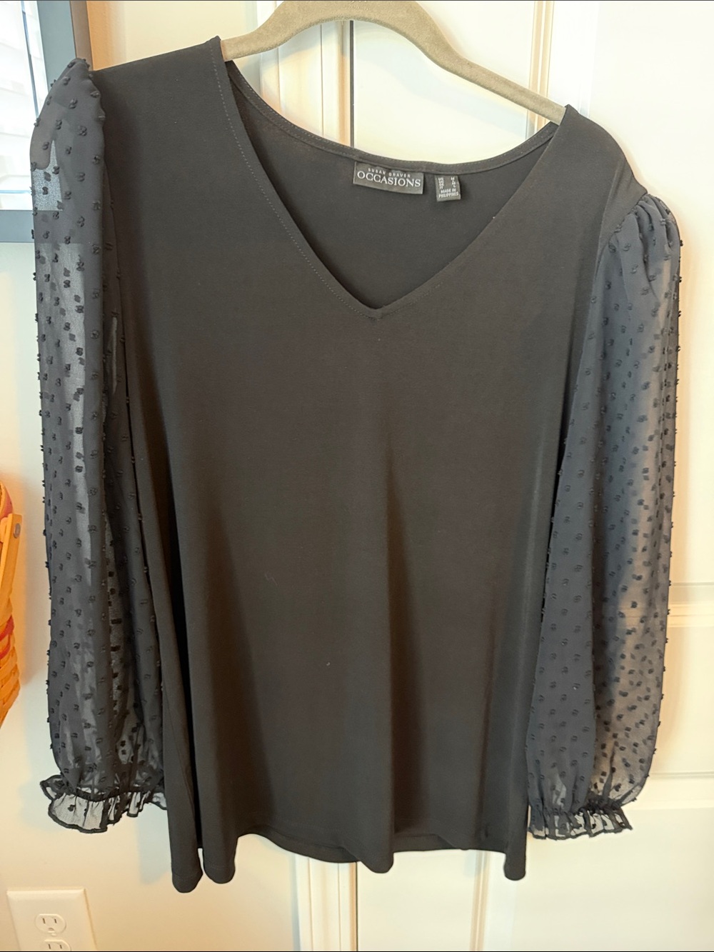Susan Graver Black Occasions Blouse Medium